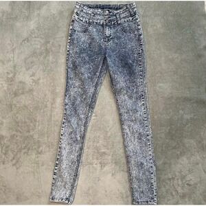 Cello Jeans Juniors 5 *25x29.5 Acid Wash Skinny Distressed Grunge Indie Sleaze